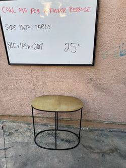Metal Side Table with Gold Top