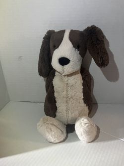 Authentic Jellycat BASHFUL FUDGE PUPPY Soft 12" Sitting Plush Toy  Dog NEW 