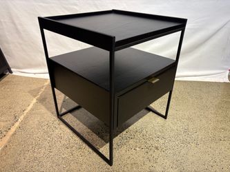 Modern Industrial Style Black 1-Drawer Nightstand