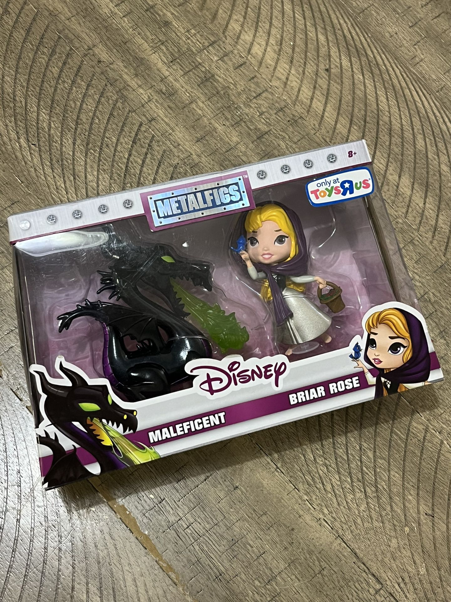 Disney Metalfigs Sleeping Beauty Briar Rose and Maleficent dragon set 
