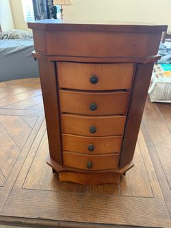 Wooden Jewelry Armoire with Drawers