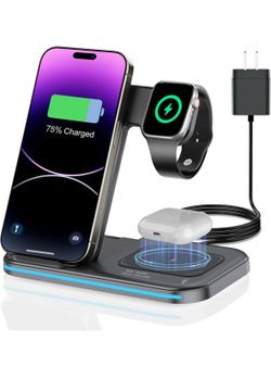 3 in 1 Charging Station Wireless Charging iPhone Apple Watch Airpods Charger
