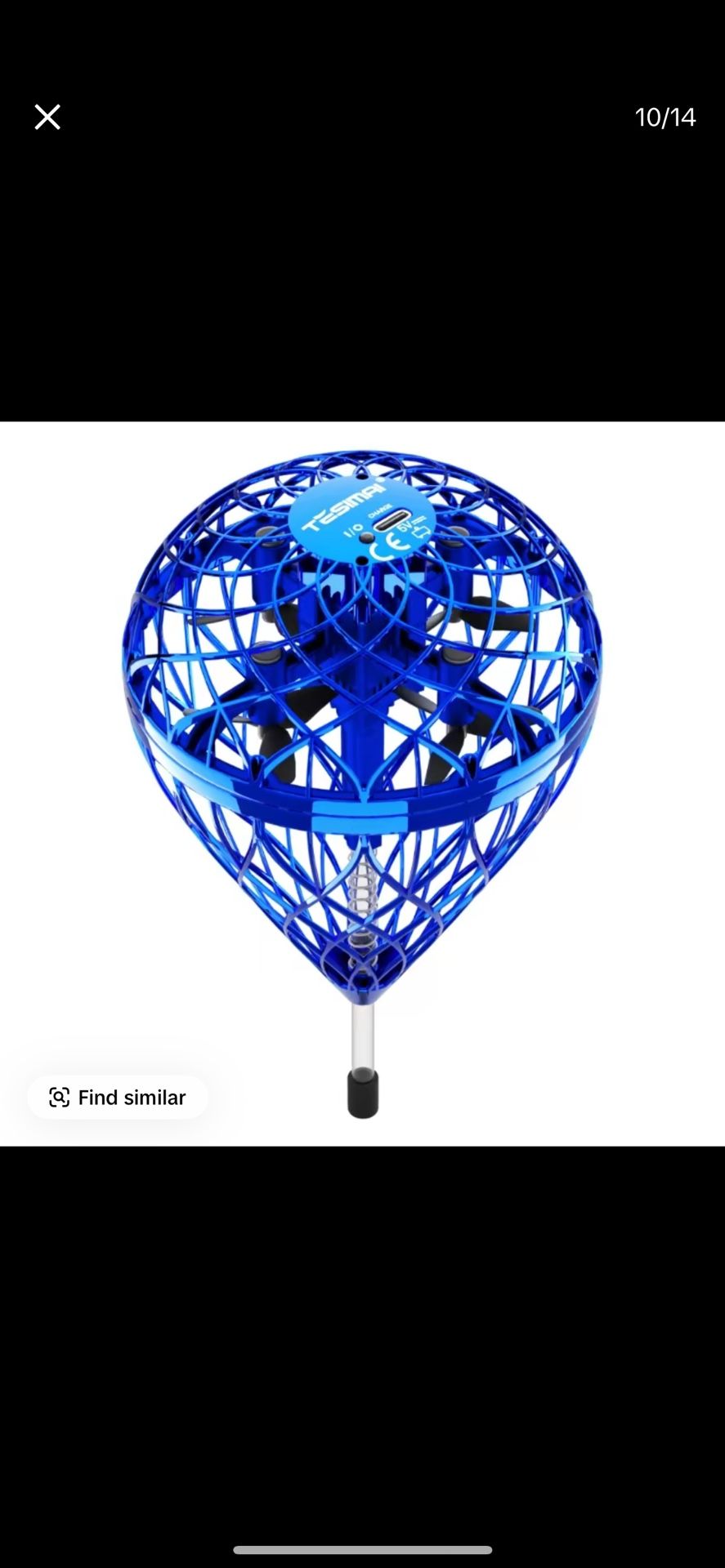 Flystars Hand Controlled Flying Orb Ball Drone, Magic LED Boomerang Hover Spinner, Quick USB-C Rechargeable with 2 Swappable Batteries, Indoor Outdoor