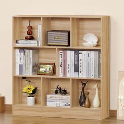 Wooden 8 Cube Book Shelf & Open Storage Organizer 