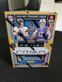Brand New- 2021 Panini Prizm NFL Blaster Box Fanatics Exclusive Cracked Orange Ice