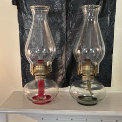 13 Inch Antique Oil Lamps 
