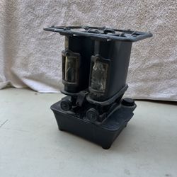 antique cast Iron double wick   Kerosene  sad iron heater camp stove  radiant