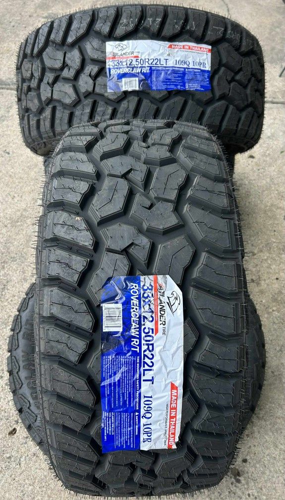 33x12.50 22 Atlander Roverclawd R/T New Tires 