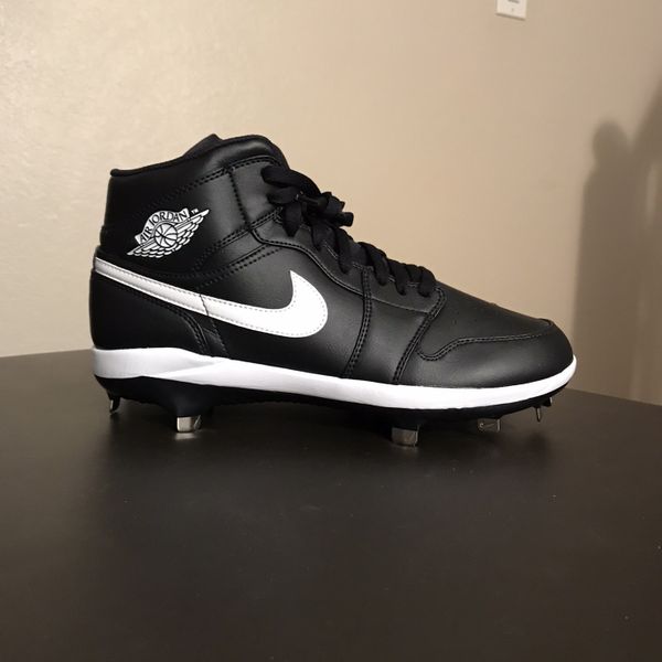 jordan 1 cleats black and white