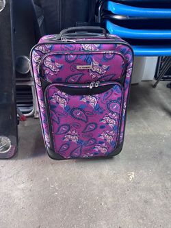 TAG Small Rolling Suitcase – Purple Paisley