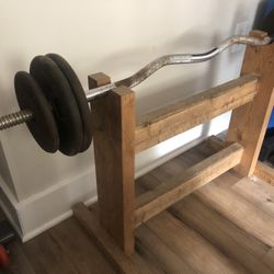 Curl Bar with Weight And Stand 