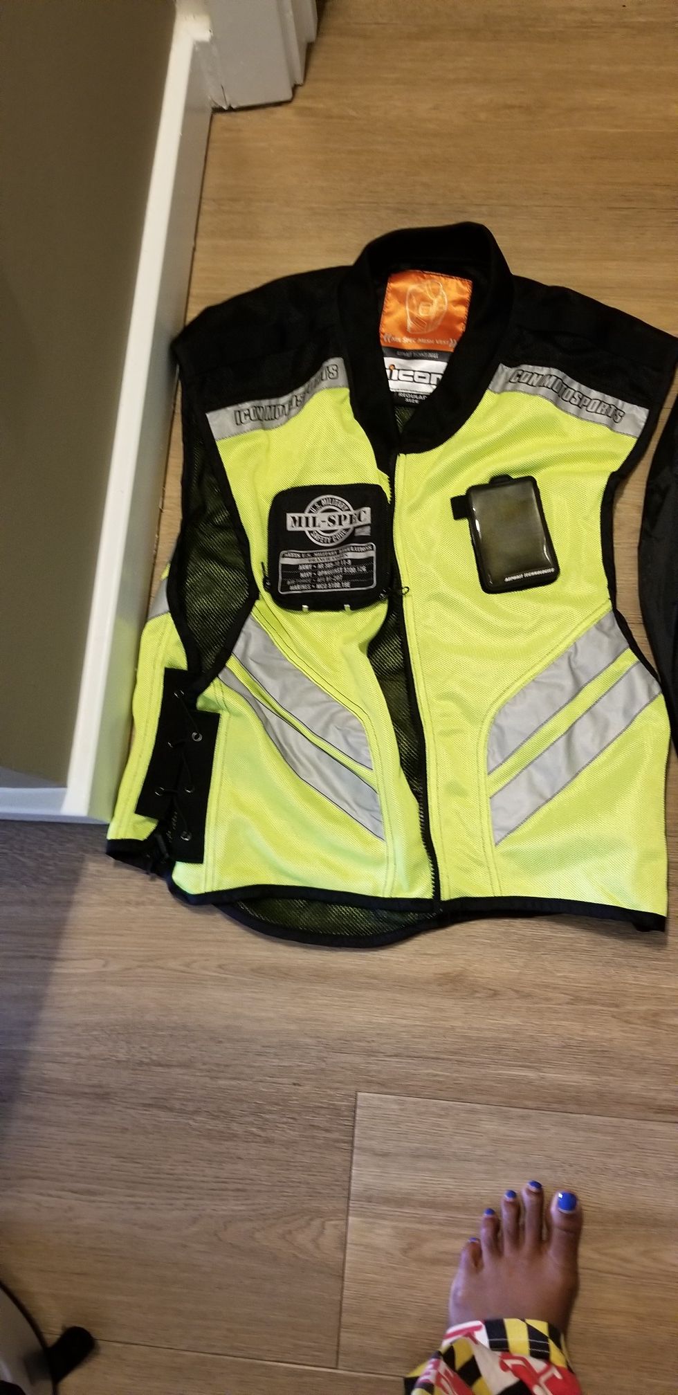 Motorcycle riding jacket and Reflective vest