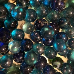 63 Turquoise  & Blue Marbles