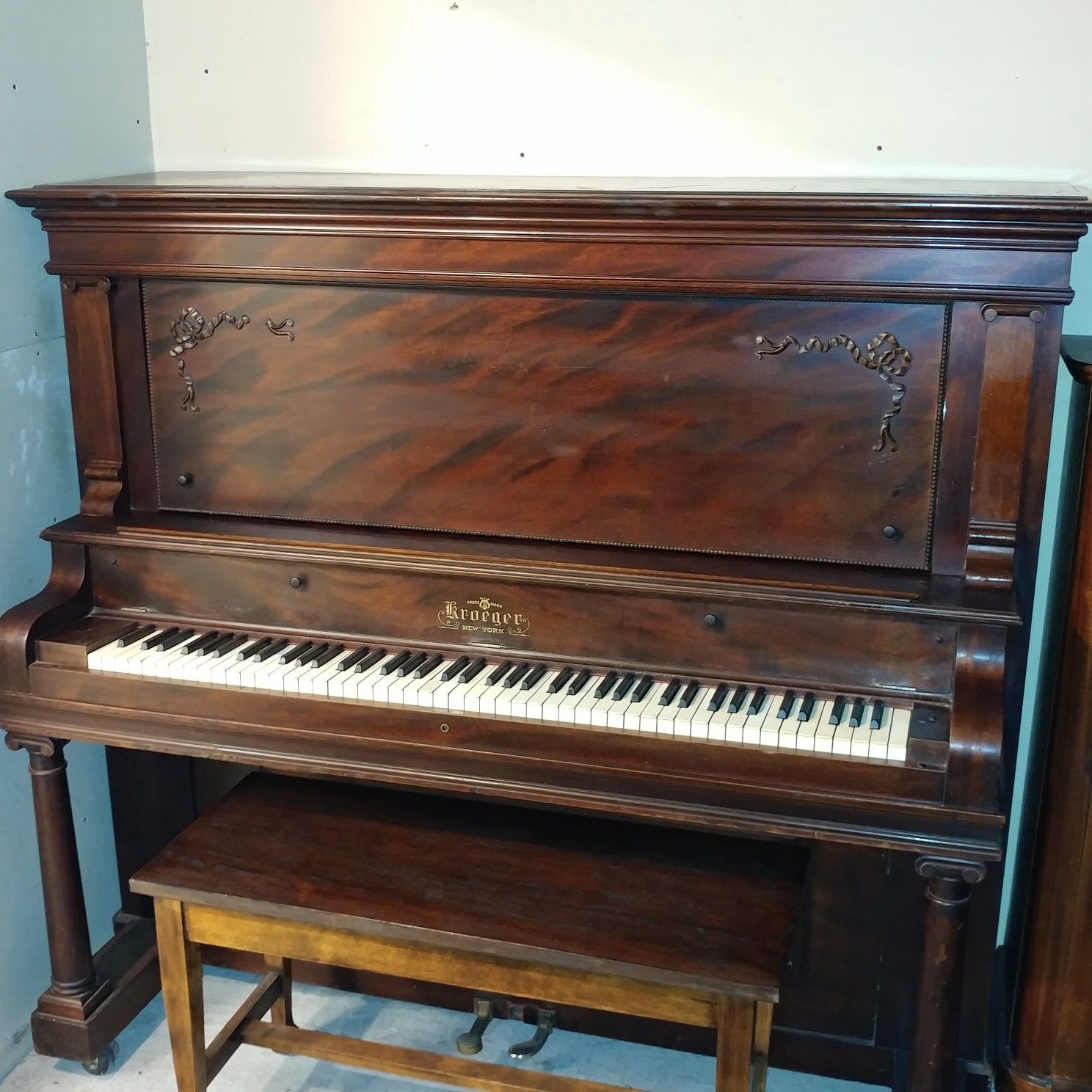 Kroeger 1920s full upright. Delivery and tuning available