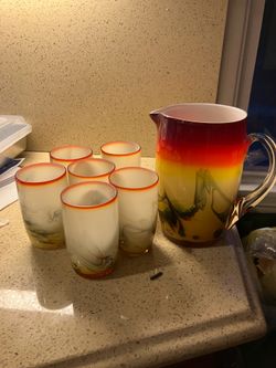 Pitcher and Beverage Glass Set