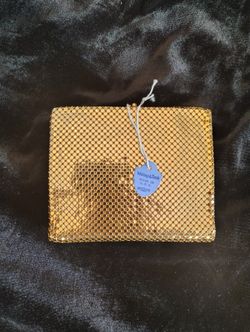vintage new whiting Davis Gold toned wallet