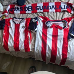 Chivas Playera De Adulto Y De Niño Y Bufanda
