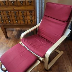 Ikea Poang Armchair with Footstool 