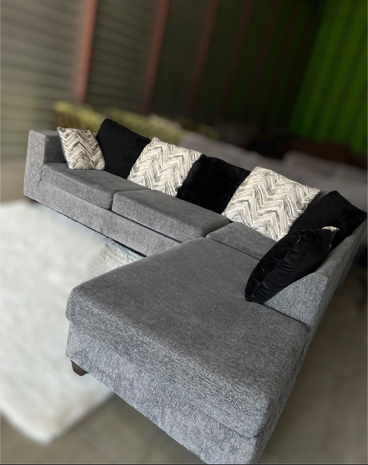 Used Grey Sectional Sofa Couch (DELIVERY AVAILABLE)