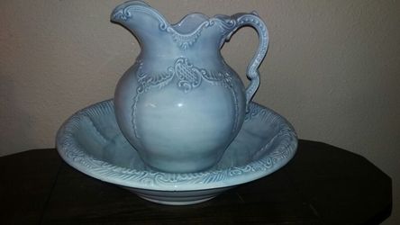 Ornate Pitcher & Washbowl