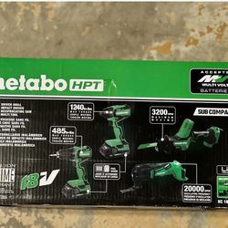 BRAND NEW Metabo HPT 4pc 18V Brushless Power Tool Combo Kit 