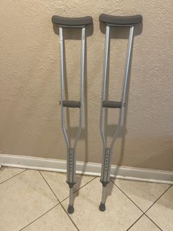 Adjustable Aluminum Adult Crutches - Like New Condition