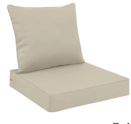 Set of 3 Outdoor Seat Cushion Set 26 x 26 Inch Water-Resistant & Fade-Resistant Patio Furniture Cushions with Removable Cover Deep Seat & Back Cushion