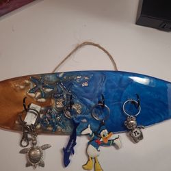 Key Holder Modern Surf Table Resin Handmade