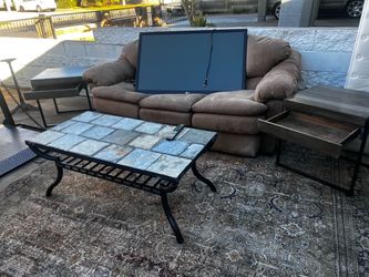 Couch tv end tables and granite table