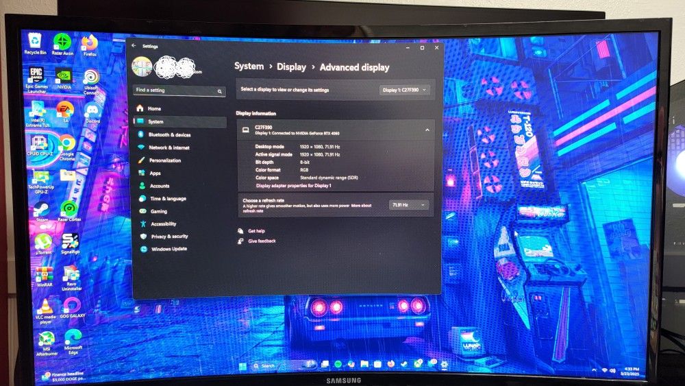 Samsung 27inch 1080p Curved Monitor