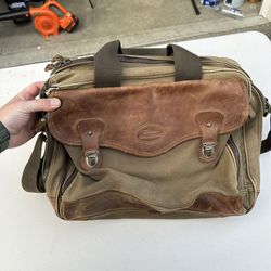 Leather Canvas Messenger Bag Tote