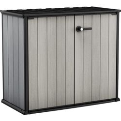 Keter Patio Store 4.6 x 4.0 ft. Resin Outdoor Storage Shed with Paintable and Drillable Walls for Customization-Perfect for Yard Tools and Pool Toys, 
