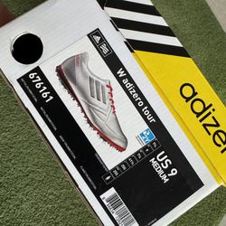New Adidas adizero tour Golf Shoes Size Women’s US 9. #676160 MSRP $120 Silver.   
