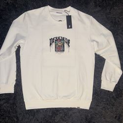 Left point Italy crew neck sweater