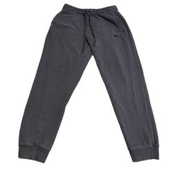 Puma Sweatpants Men Medium Gray Joggers Baggy Pants Casual Workout Fleece Logo