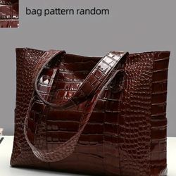 New Brown Crocodile Embellished Tote.👜
