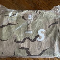 Supreme Paris Shop S Logo Baseball Henley Camo Size XXL