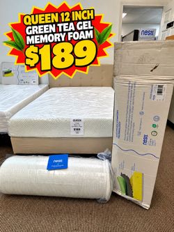Nestl Queen 12-Inch Green Tea Gel Memory Foam Mattress