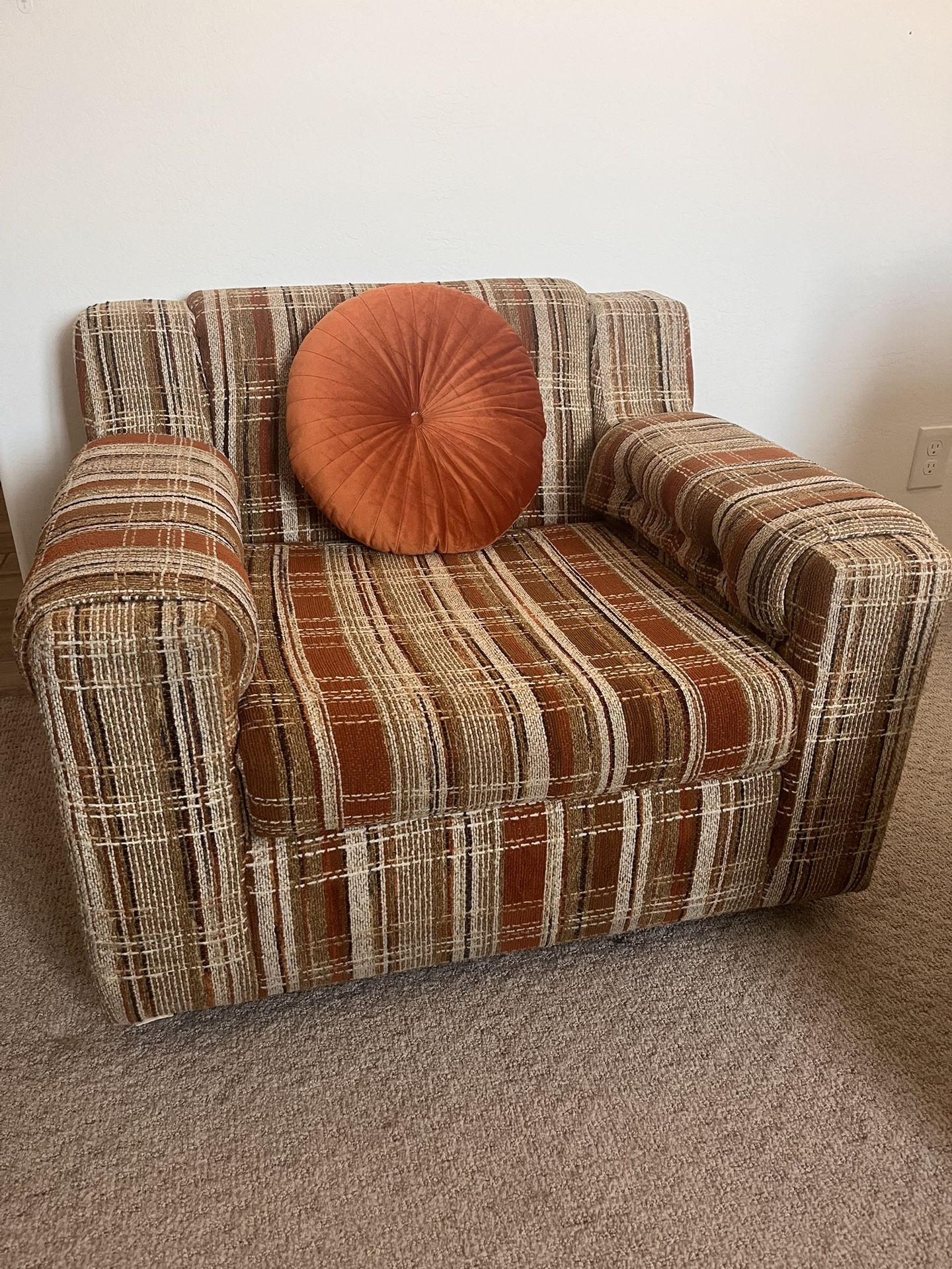 Vintage 70s Plaid Armchair