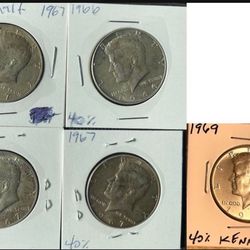 5 Kennedy Half Dollars 40% Silver
