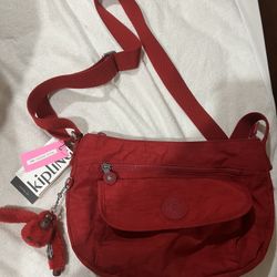 Red Cherry Tonal Kipling bag purse