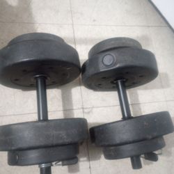 2 ...Pair Adjustable 25 Pound Dumbbells Plus Almost New Hip Thrust, Perfect Pull Up And Arobic Machine!!! $40