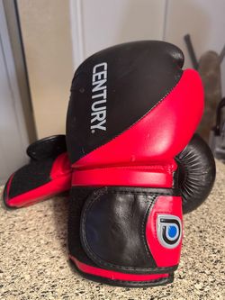 18oz Century Kick-Boxing Gloves Black and Red