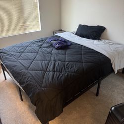 Queen Bed Mattress Along With Bed Frame