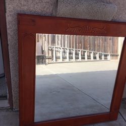 36”by36”redwood Material Mirror 