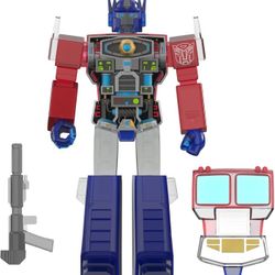 Super7 Super Cyborg Transformers Optimus Prime (Clear Red/Blue)