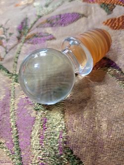 Glass Round Stopper Covered Stem