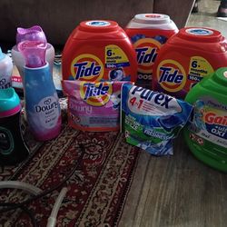 Tide Pods, scents and softener 