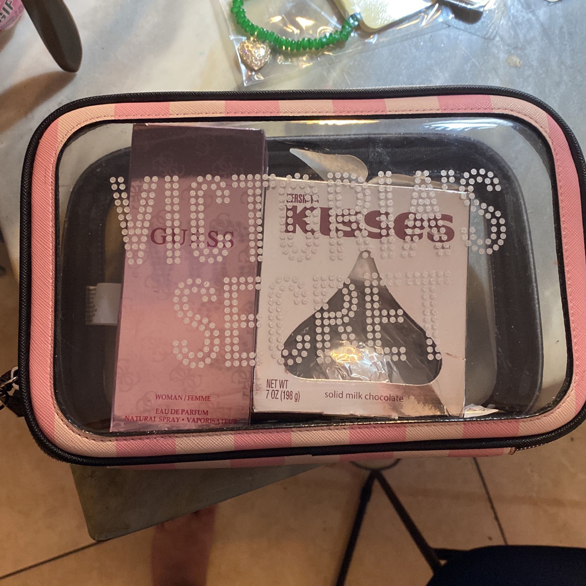 Victoria Secret Bag With Guess Perfume And Hershey’s Chocolate