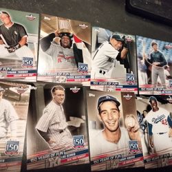 Nine Different 150 Year Anniversary Baseball Cards